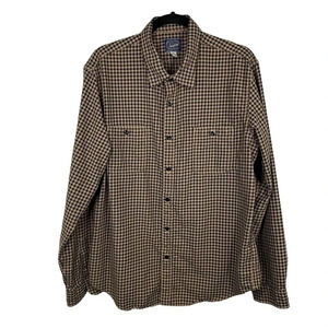 JCrew Mens XL Slim‎ Tan Plaid long Sleeve button up  Shirt H1764